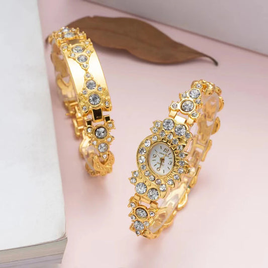 Set idea regalo con orlogio e braccialetto con pietre e brillantini da donna - Idea regalo donna ATREND