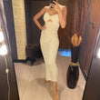 Traje de baño de malla bandeau trenzada con agujeros para mujer