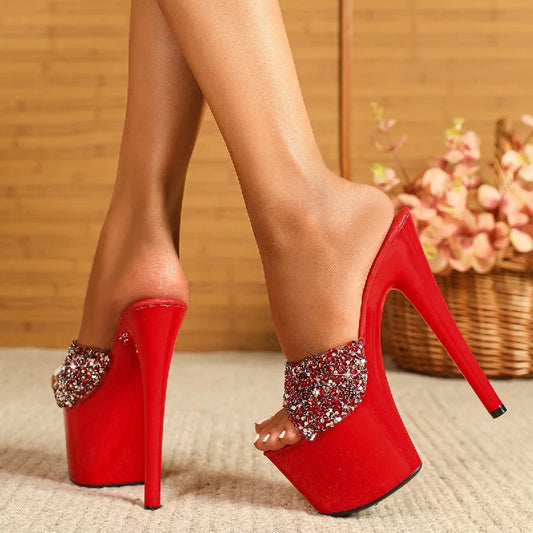 Sandali con para alta e fascia con brillantini da donna - Sandali donna ATREND