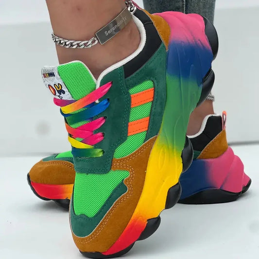 Sneakers casual multicolor outdoor con lacci da donna - Sneakers donna ATREND
