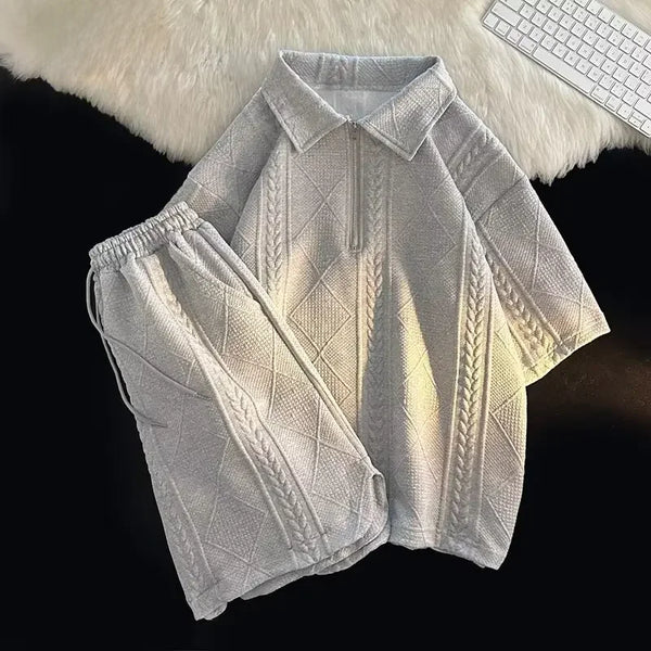 Set coordinato T-shirt a maniche corte con pantaloncini estivi da uomo