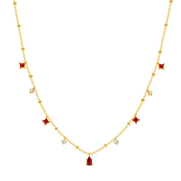 Collana con ciondoli di pietre trasparenti scintillanti da donne