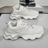 Sneakers casual in pelle mesh traspirante da uomo