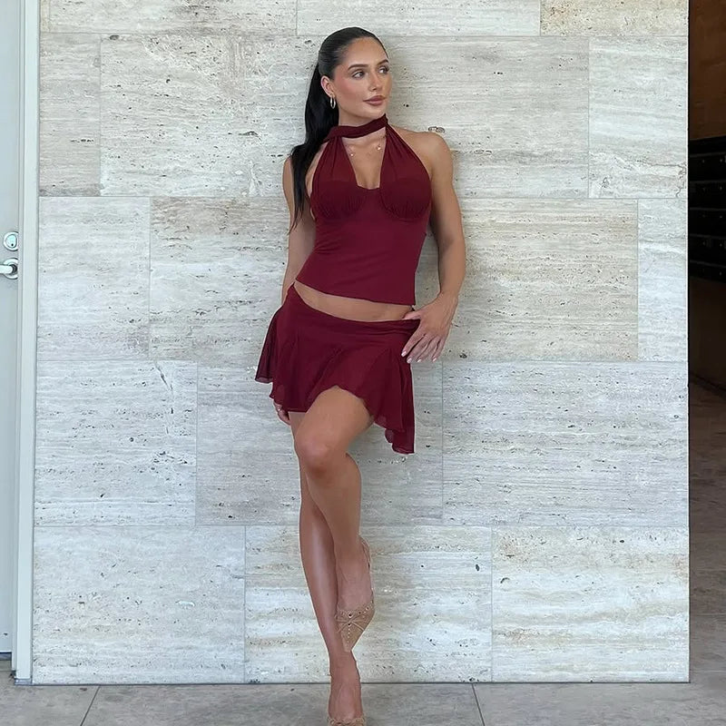 Set coordinato top e mini gonna da donna - Set coordinato donna ATREND