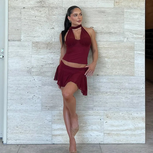 Set coordinato top e mini gonna da donna - Set coordinato donna ATREND