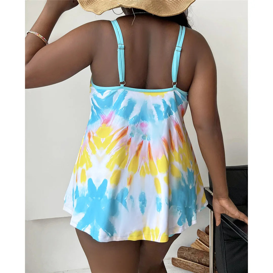 Women's two-piece bikini tank top and shorts