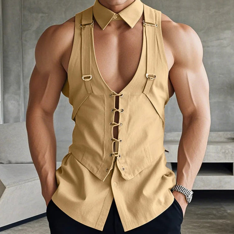 Gilet geometrico con lacci da uomo - Gilet uomo ATREND
