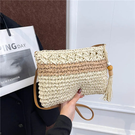 Borsa a tracolla da donna in maglia con nappa da donna
