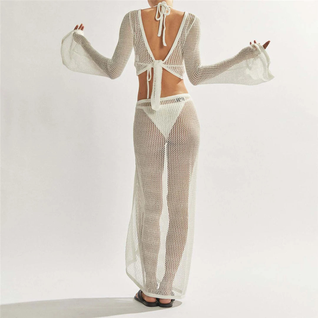 Traje de baño de malla transparente para mujer