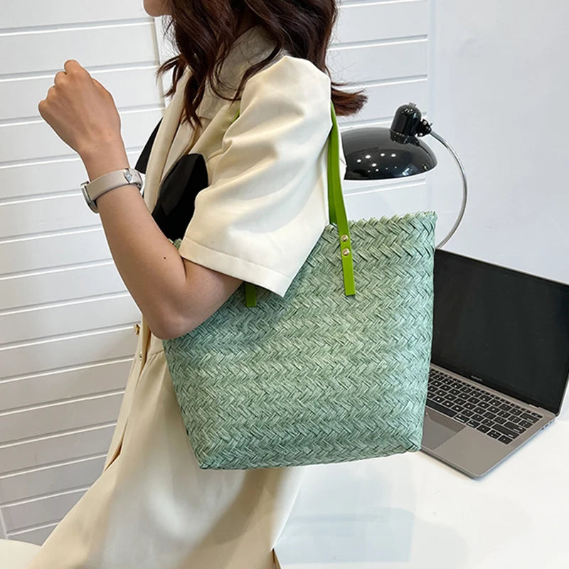 Borsa a spalla casual in paglia da donna - Borsa a spalla ATREND
