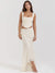 Set coordinato top e gonna lunga in pizzo da donna