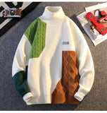 Pullover casual con figure geometriche bicolor da uomo - Pullover uomo ATREND