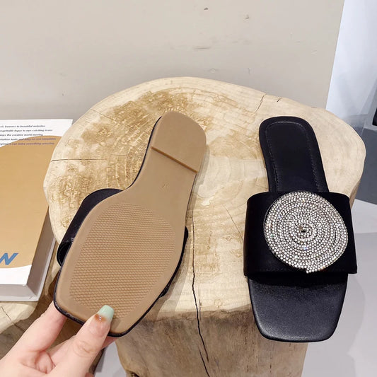 Ciabatte casual con brillantini da donna