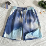 Pantaloncini casual con stampa grafica fascia elastica e lacci da uomo - Pantaloncini uomo ATREND