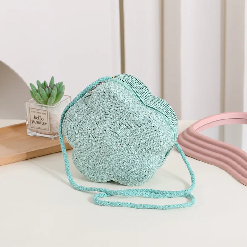 Borsa a tracolla in cotone a forma di fiore da donna - Borsa a tracolla ATREND