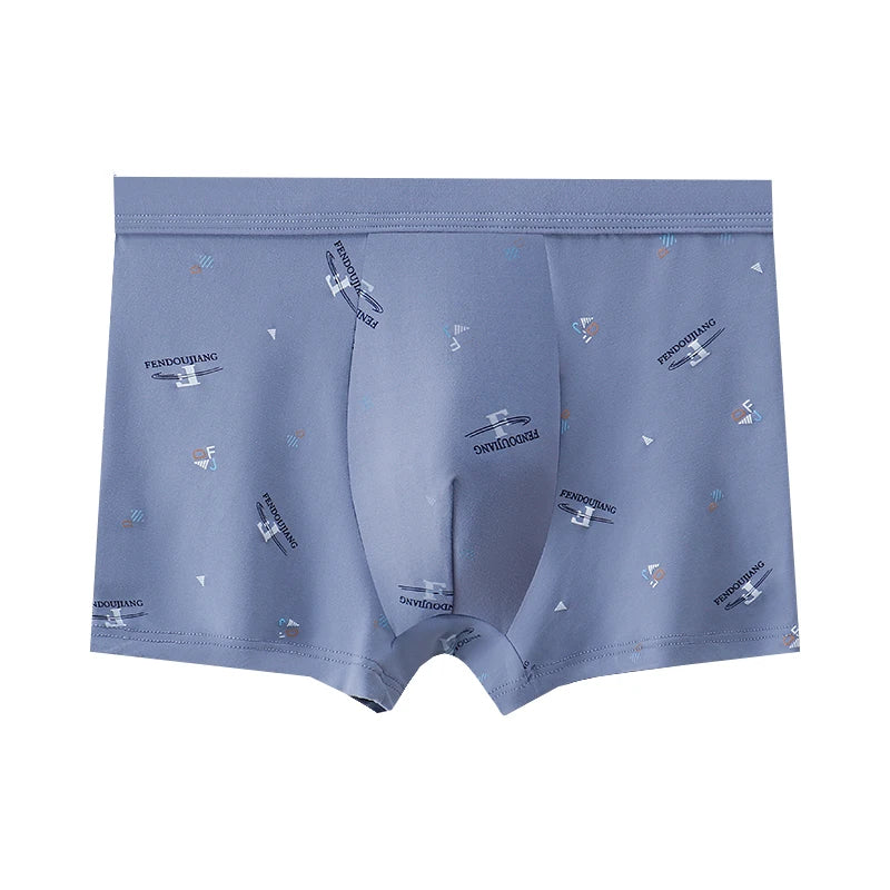 Boxer casual 4 pezzi in cotone elastici con stampa in lettere da uomo - Boxer uomo ATREND