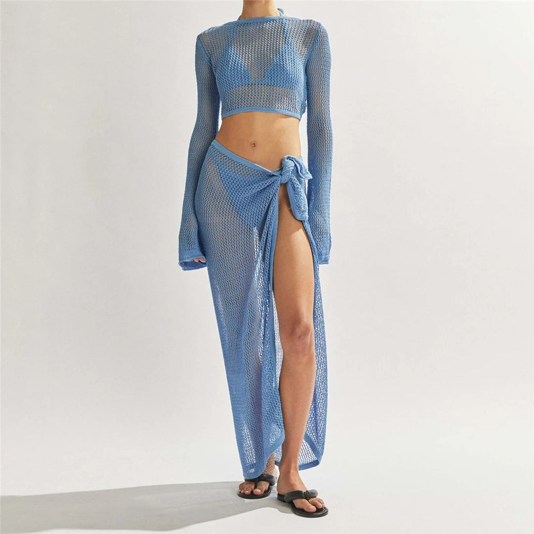 Traje de baño de malla transparente para mujer