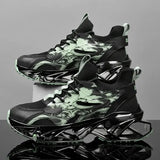 Sneakers chunky patchwork casual con suola geometrica da uomo