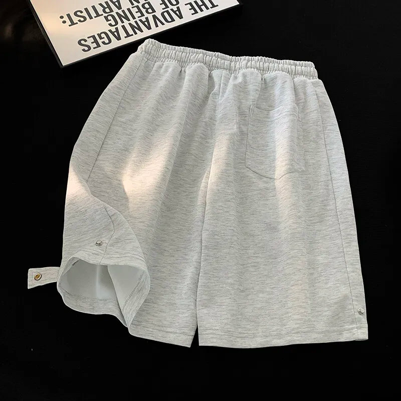 Pantaloncini casual con fascia elastica e lacci da uomo - Pantaloncini uomo ATREND