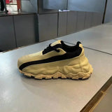 Sneaker chunkly in pelle microfibra da donna