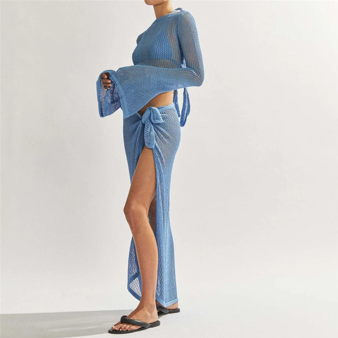Traje de baño de malla transparente para mujer
