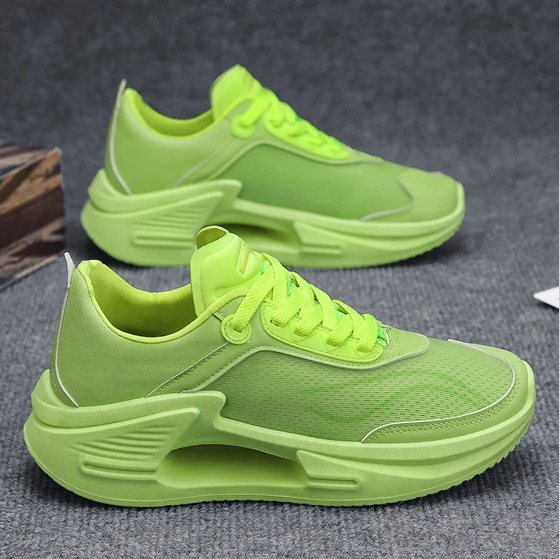 Sneakers casual patchwork in pelle PU mesh con lacci da uomo