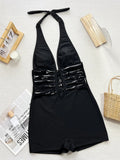 Bikini intero a pantaloncino intrecciato da donna ATREND
