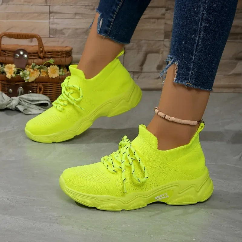 Sneakers casual in cotone outdoor con lacci da donna - Sneakers donna ATREND