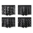 Boxer casual 4 pezzi confortevoli con stampa grafica da uomo - Boxer uomo ATREND