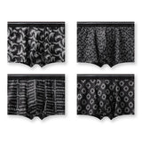 Boxer casual 4 pezzi confortevoli con stampa grafica da uomo - Boxer uomo ATREND