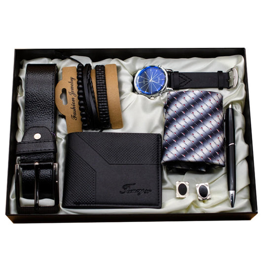 Set idea regalo con cintura portafoglio foular penna orologio un paio di gemelli e braccialetti da uomo - Idea regalo uomo ATREND