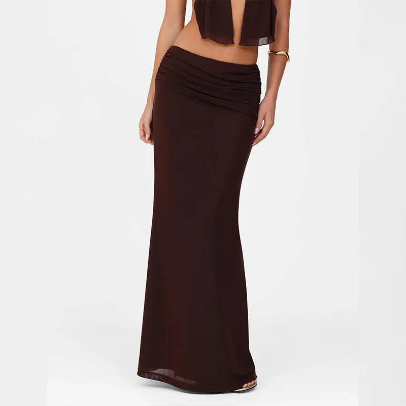 Set coordinato top scavato e gonna lunga da donna - Abbigliamento Abiti ATREND