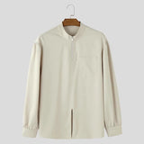 Camicia casual con scollo a v e cerniera da uomo - Camicia uomo ATREND