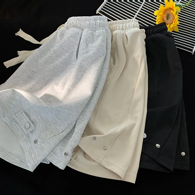 Pantaloncini casual con fascia elastica e lacci da uomo - Pantaloncini uomo ATREND