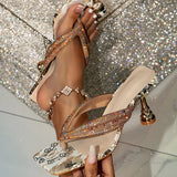 Ciabatte infradito casual con fascia di brillantini da donna - Ciabatte donna ATREND