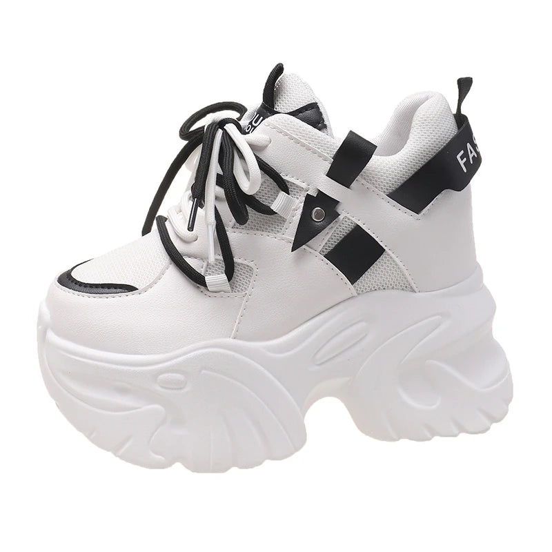Sneakers casual con lacci para alta e materiale mesh da donna - Sneakers donna ATREND