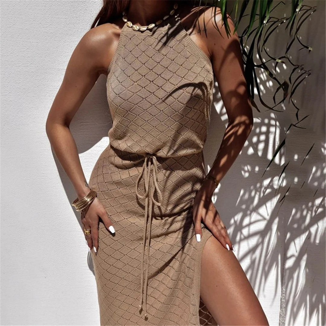 Women's Geometric Print Side Slit Swimsuit Cover Up