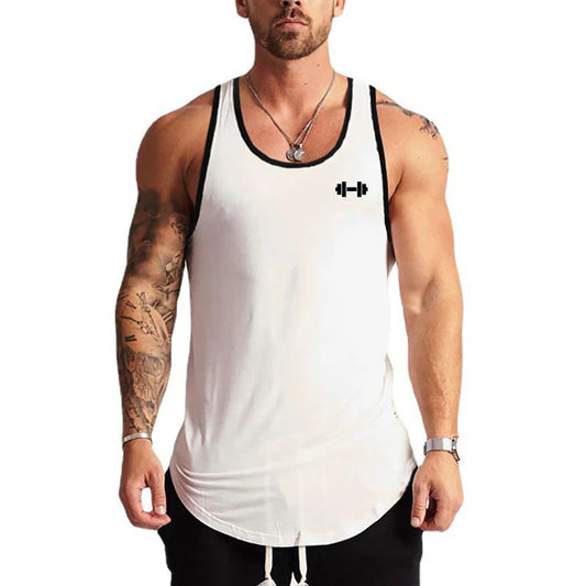 Camiseta deportiva con borde en contraste para hombre.