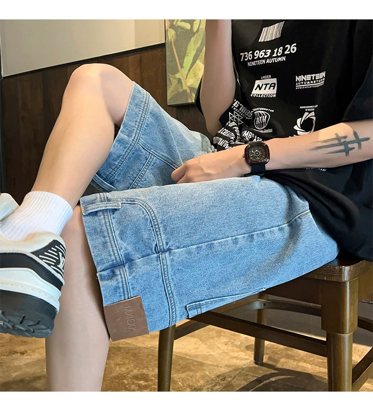 Pantaloncini di jeans casual oversize da uomo - Pantaloncini in jeans uomo ATREND