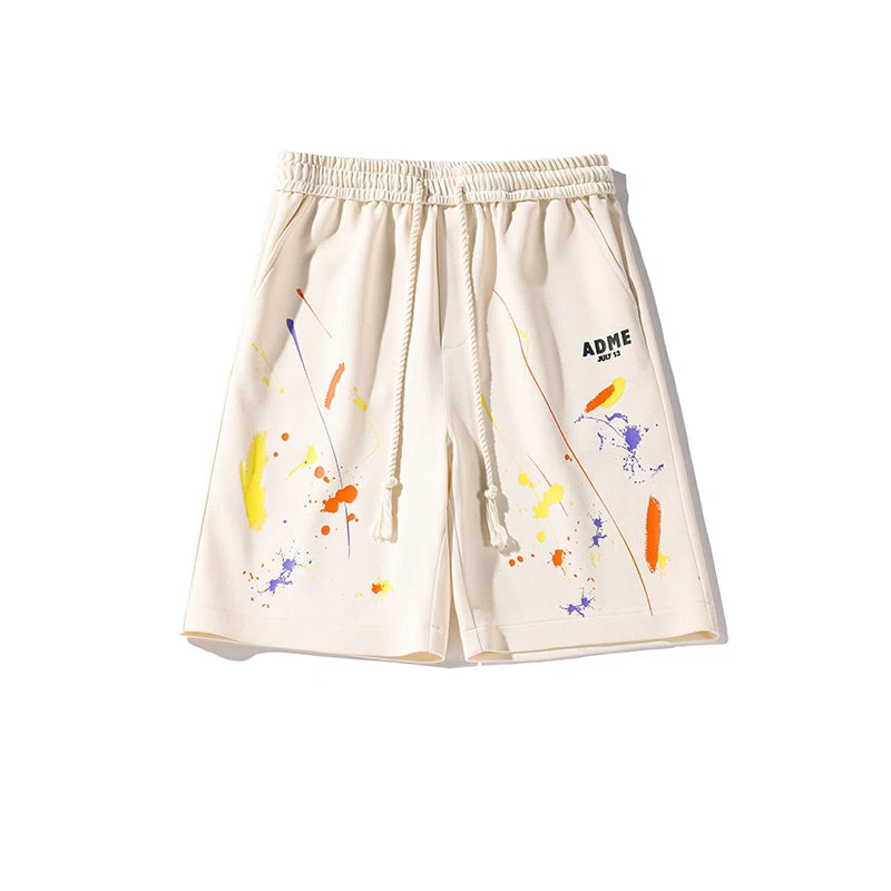 Pantaloncini casual con stampa grafica fascia elastica e lacci da uomo - Pantaloncini uomo ATREND