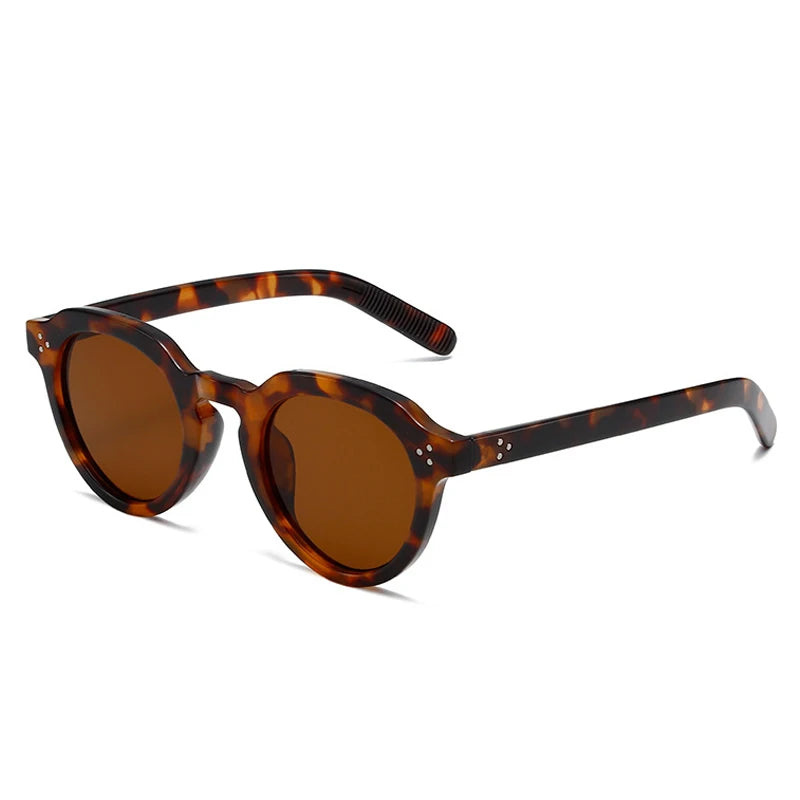 Occhiali da sole rotondi bicolor con lenti trasparenti e colorate unisex - Occhiali da sole unisex ATREND