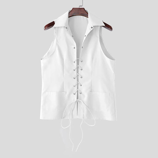 Gilet casual con chiusura a lacci da uomo - Gilet uomo ATREND