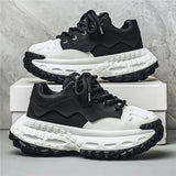 Sneakers chunky in pelle microfibra da uomo