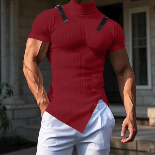 T-shirt casual geometrica con fibbie da uomo - T-shirt uomo ATREND