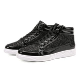 Sneakers casual patchwork in pelle PU e glitter unisex