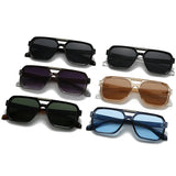 Occhiali da sole retrò con lente geometrica bicolor unisex - Occhiali da sole unisex ATREND