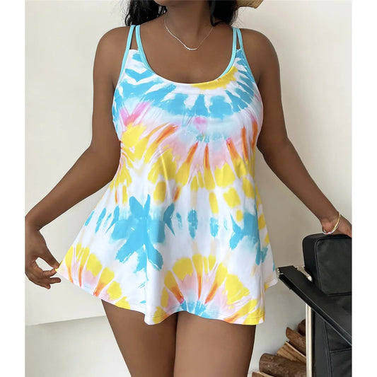 Women's two-piece bikini tank top and shorts