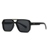 Occhiali da sole retrò con lente geometrica bicolor unisex - Occhiali da sole unisex ATREND