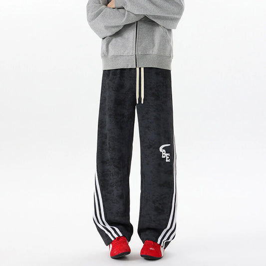 Pantaloni casual con bordo a contrasto e fascia elastica da uomo - Pantaloni uomo ATREND
