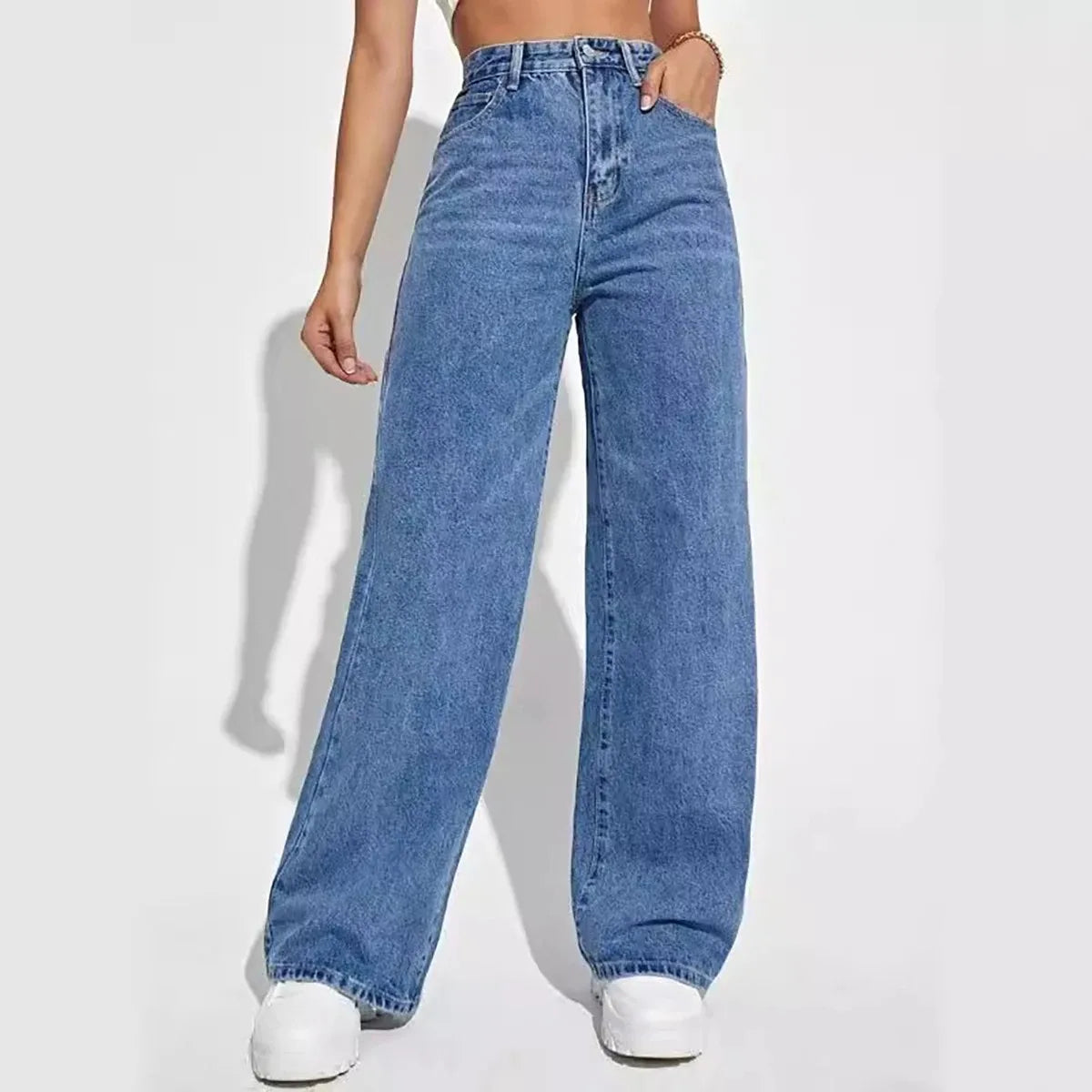 Jeans casual a vita alta da donna - Jeans donna ATREND